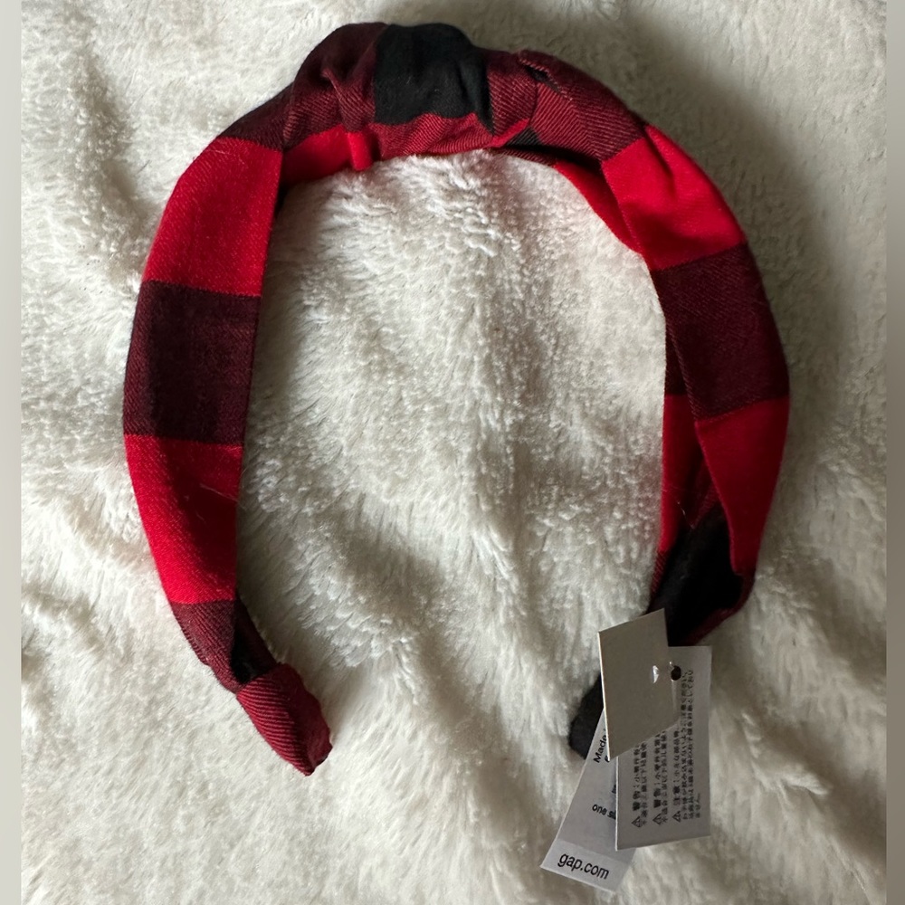 Brand New NWT Gap Kids Girls Buffalo Plaid Knot Headband